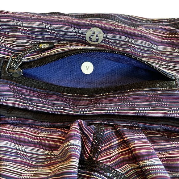 2 Pair Lululemon Leggings Sz 6 1- Speed Tight IV Striped 1-Wunder Under Tie Dye. - Picture 5 of 14